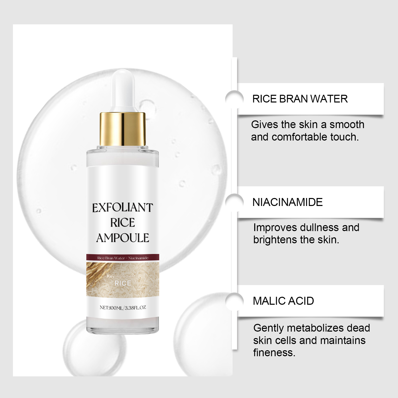 Rice Exfoliating Ampoule Facia - Niacinamide Pore Shrinking Essence recension och pris