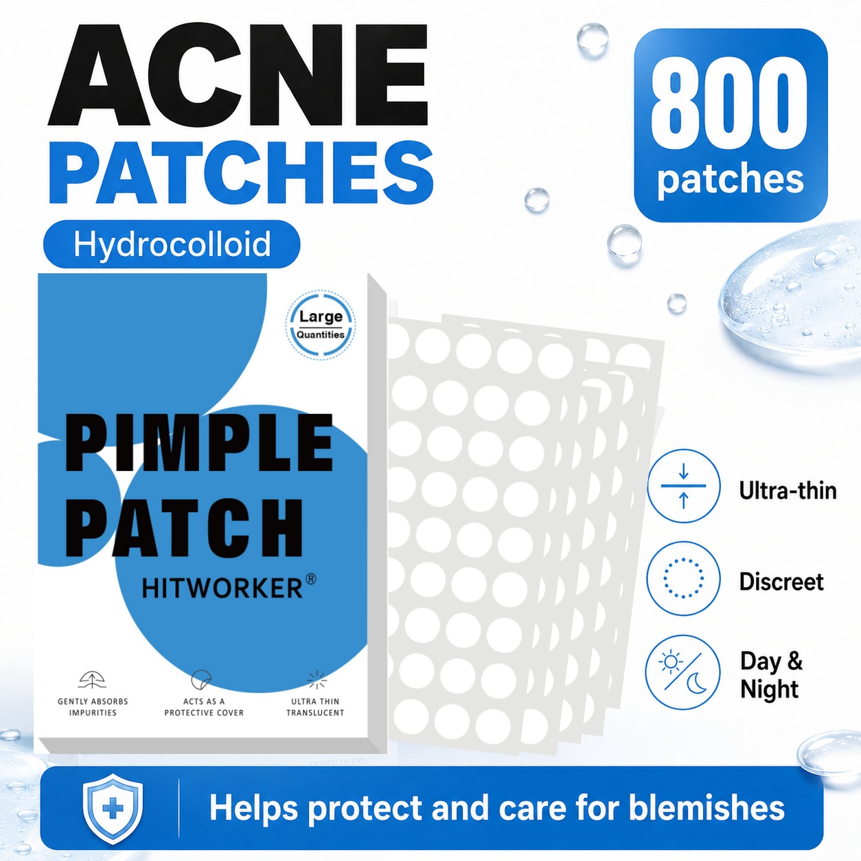 800Pcs Hydrocolloid Acne Pimpl - Skincare recension och pris